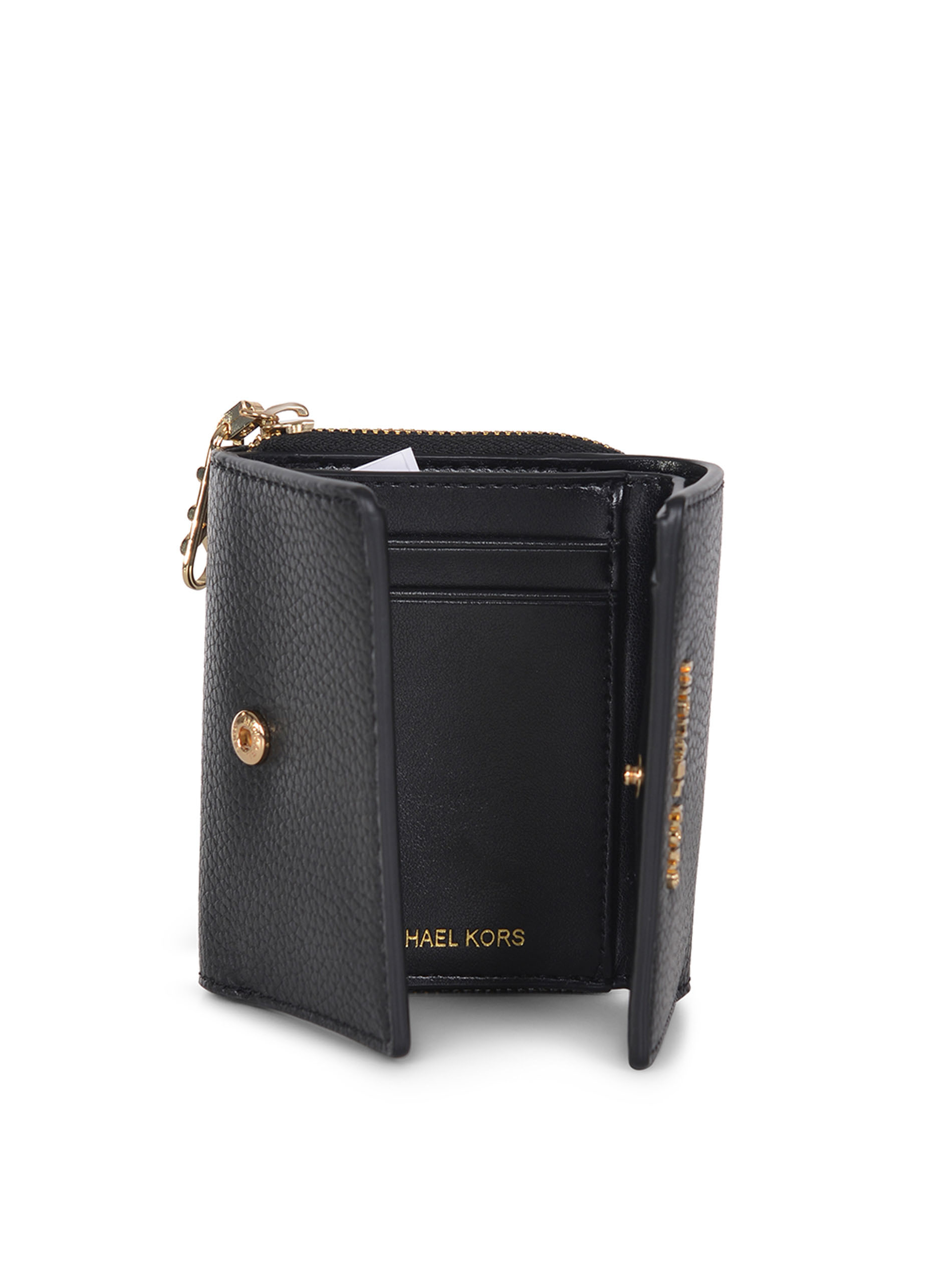 財布・小物その他 Michael Kors Woman Wallet Black 32S4G8ED8L 001 Empire Small Pebbled Leather Tri-Fold Wallet | Michael Kors [IL]